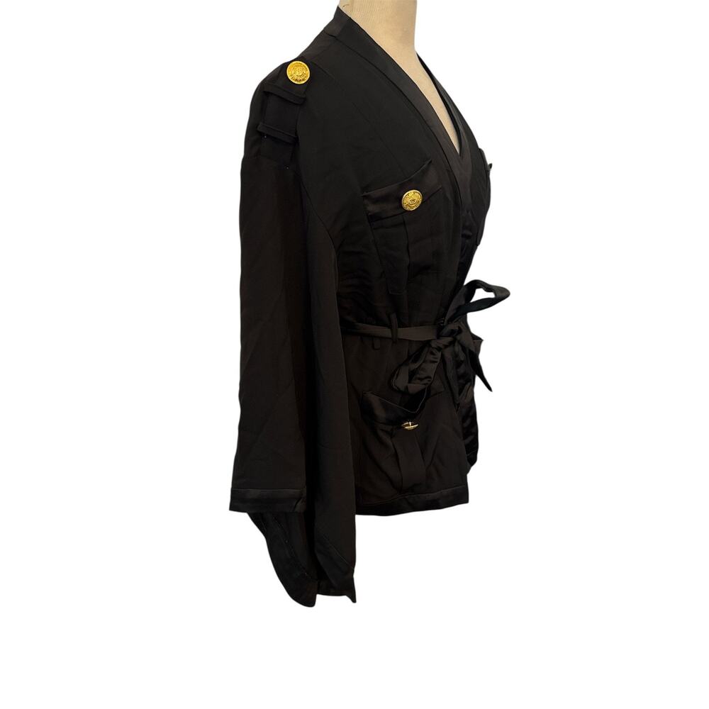 Vintage Balmain Paris Kimono Sleeve Belt Jacket Blazer Sz S/M - Picture 2 of 8